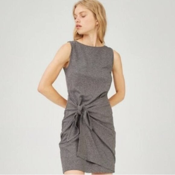 Club Monaco Krishel Gray Jersey Knit Sleeveless Wrap Pullover Small Dress - Picture 1 of 7